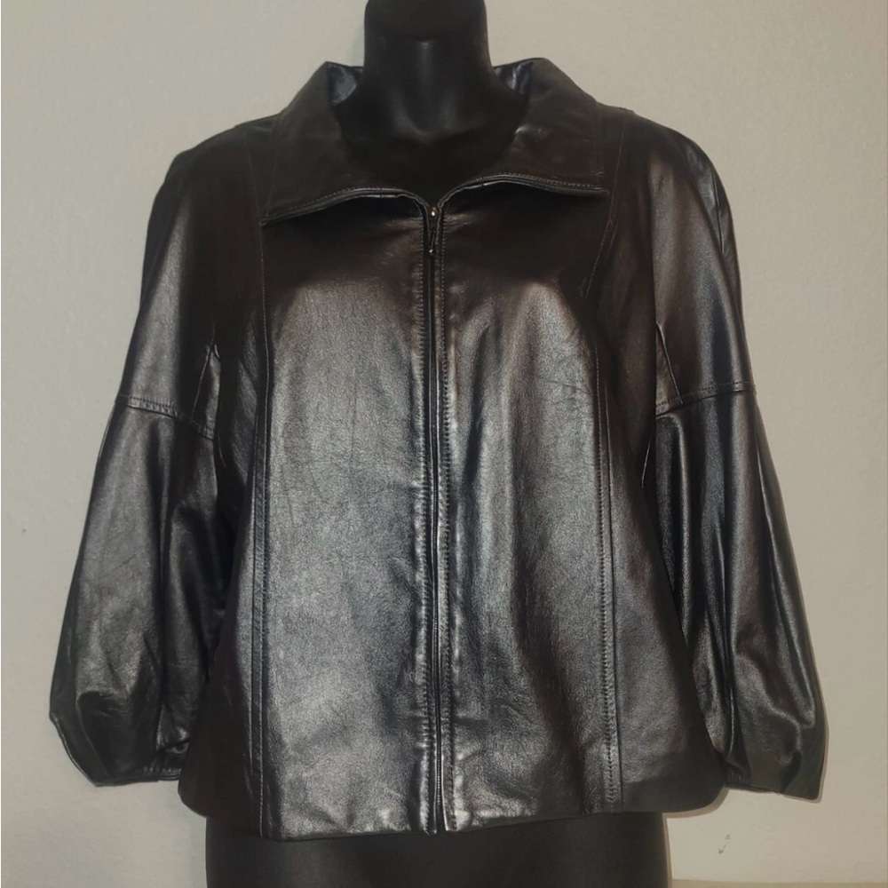 St. John women’s pearlised Napa leather grey jacket - Picture 12 of 12